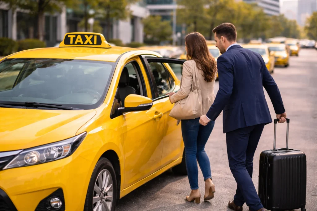 City street taxi